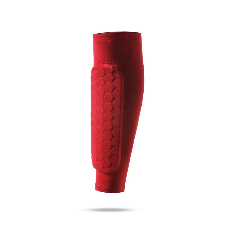 1 PC Shin Guard Leg Sleeve – Honeycomb Shockproof Nylon Soccer Protector Sock for Sports Safety