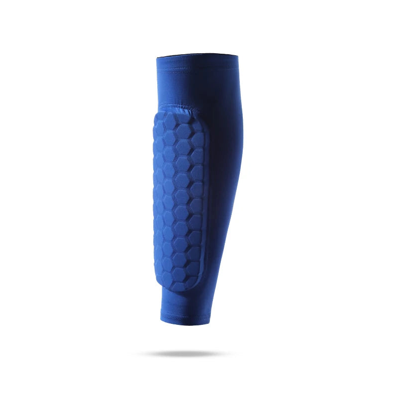 1 PC Shin Guard Leg Sleeve – Honeycomb Shockproof Nylon Soccer Protector Sock for Sports Safety