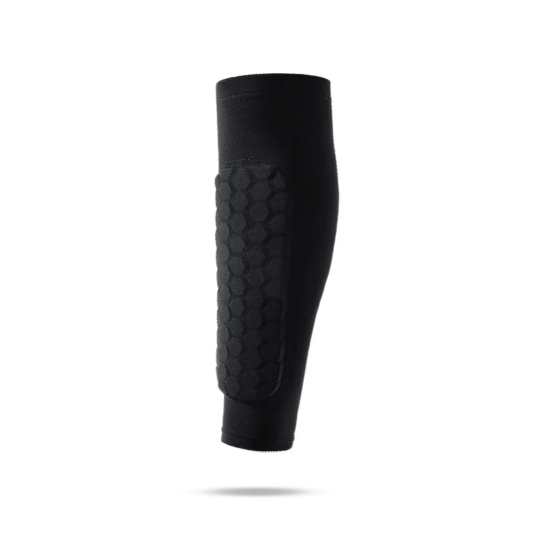 1 PC Shin Guard Leg Sleeve – Honeycomb Shockproof Nylon Soccer Protector Sock for Sports Safety