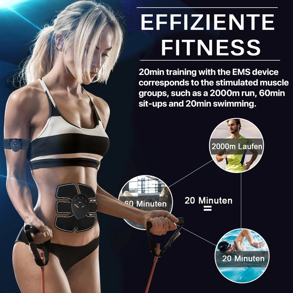 EMS Muscle Stimulator – Abdominal, Hip & Arm Trainer for Fat Burning, Toning & Fitness Massage