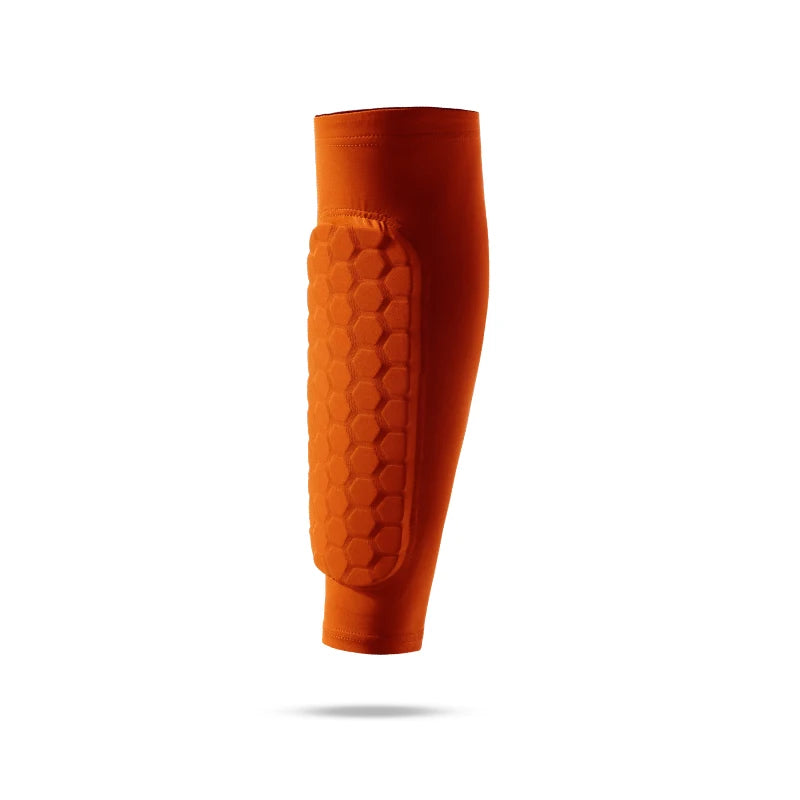 1 PC Shin Guard Leg Sleeve – Honeycomb Shockproof Nylon Soccer Protector Sock for Sports Safety