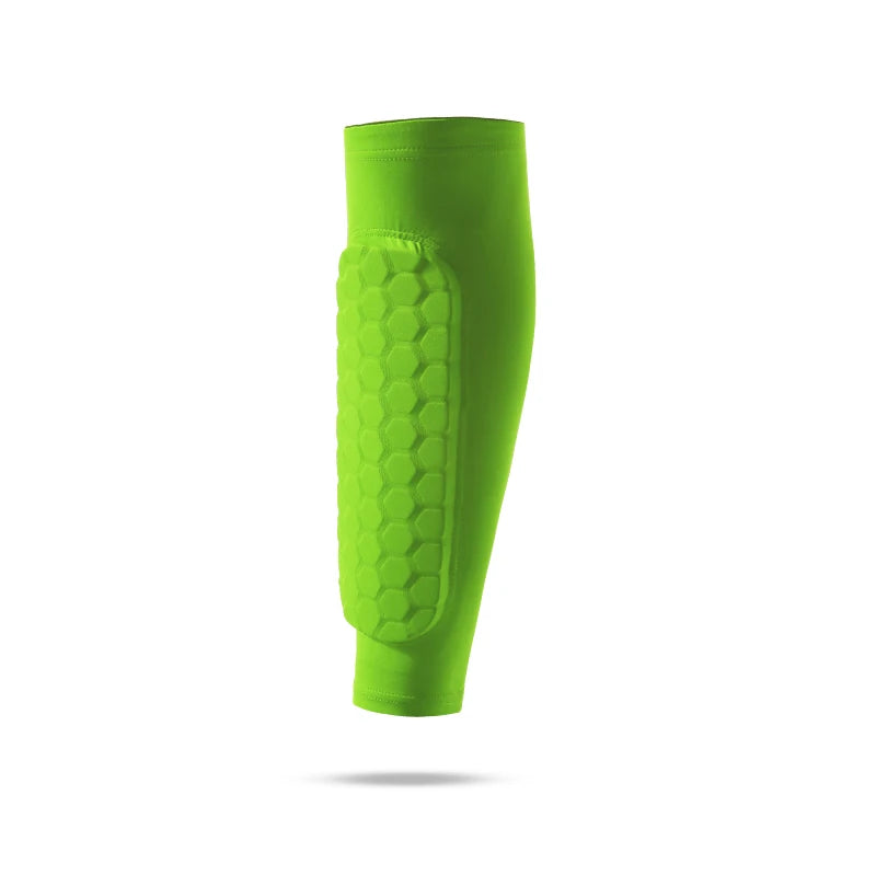 1 PC Shin Guard Leg Sleeve – Honeycomb Shockproof Nylon Soccer Protector Sock for Sports Safety