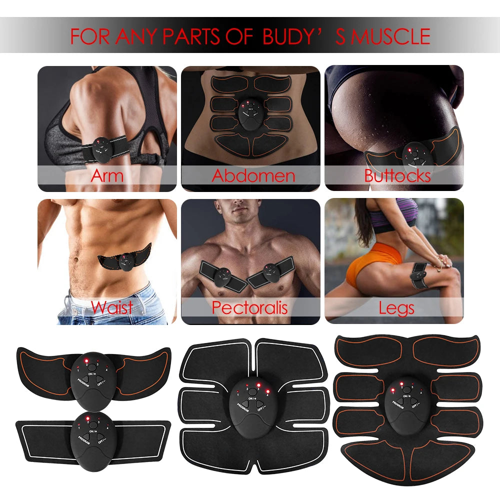 EMS Muscle Stimulator – Abdominal, Hip & Arm Trainer for Fat Burning, Toning & Fitness Massage