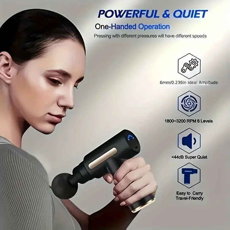 Fascial Muscle Massage Gun – Handheld Deep Tissue Percussion Massager for Back, Neck, Legs & Full Body Relief
