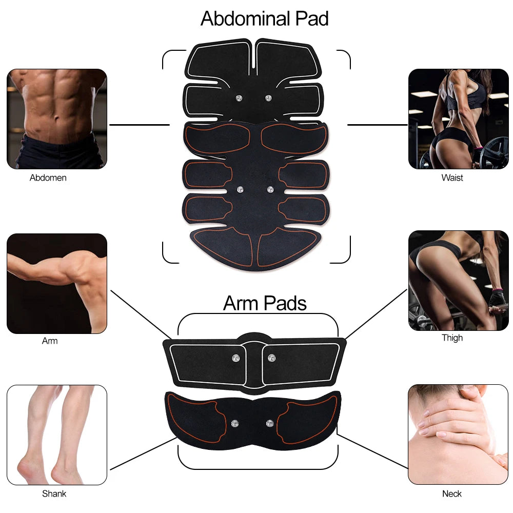 EMS Muscle Stimulator – Abdominal, Hip & Arm Trainer for Fat Burning, Toning & Fitness Massage