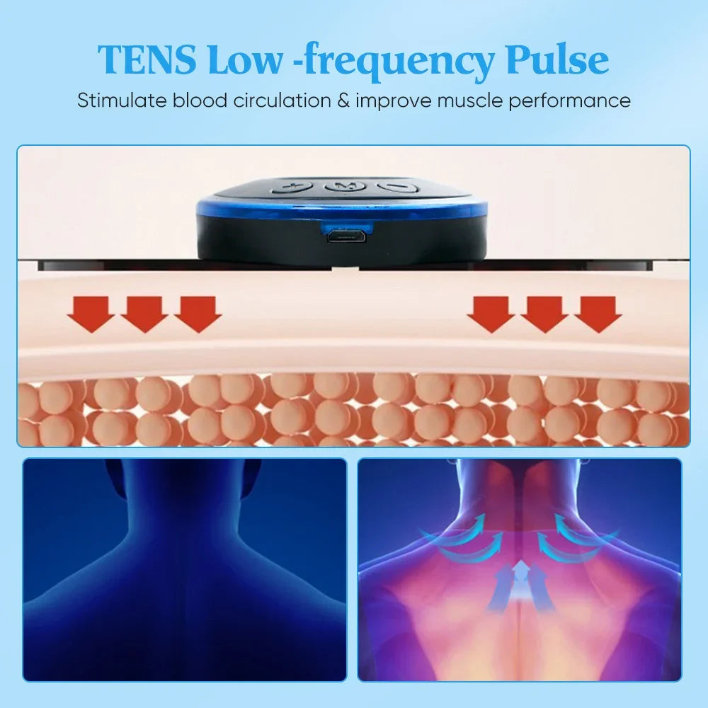 Electric EMS Neck Massager – Low Frequency Stimulator for Muscle Pain Relief, Back, Cervical, Calf, and Joint Therapy
