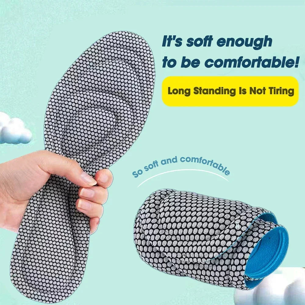 2 Pairs Memory Foam Orthopedic Insoles – Antibacterial, Sweat-Absorbing Shoe Inserts for Running & Sports