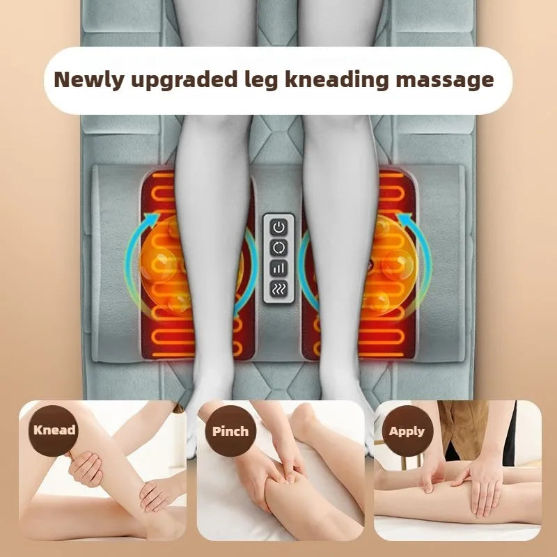 Electric Full Body Massage Mattress with Heat, Airbags, Kneading & Vibration for Full Relaxation