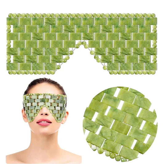 Cooling Jade Eye Mask – Natural Stone Eye Massager for Relaxation, Sleep & Puffy Eye Relief