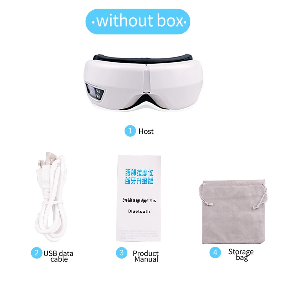 6D Smart Eye Massager – Vibration, Airbag Compression & Bluetooth Music for Fatigue Relief & Eye Relaxation