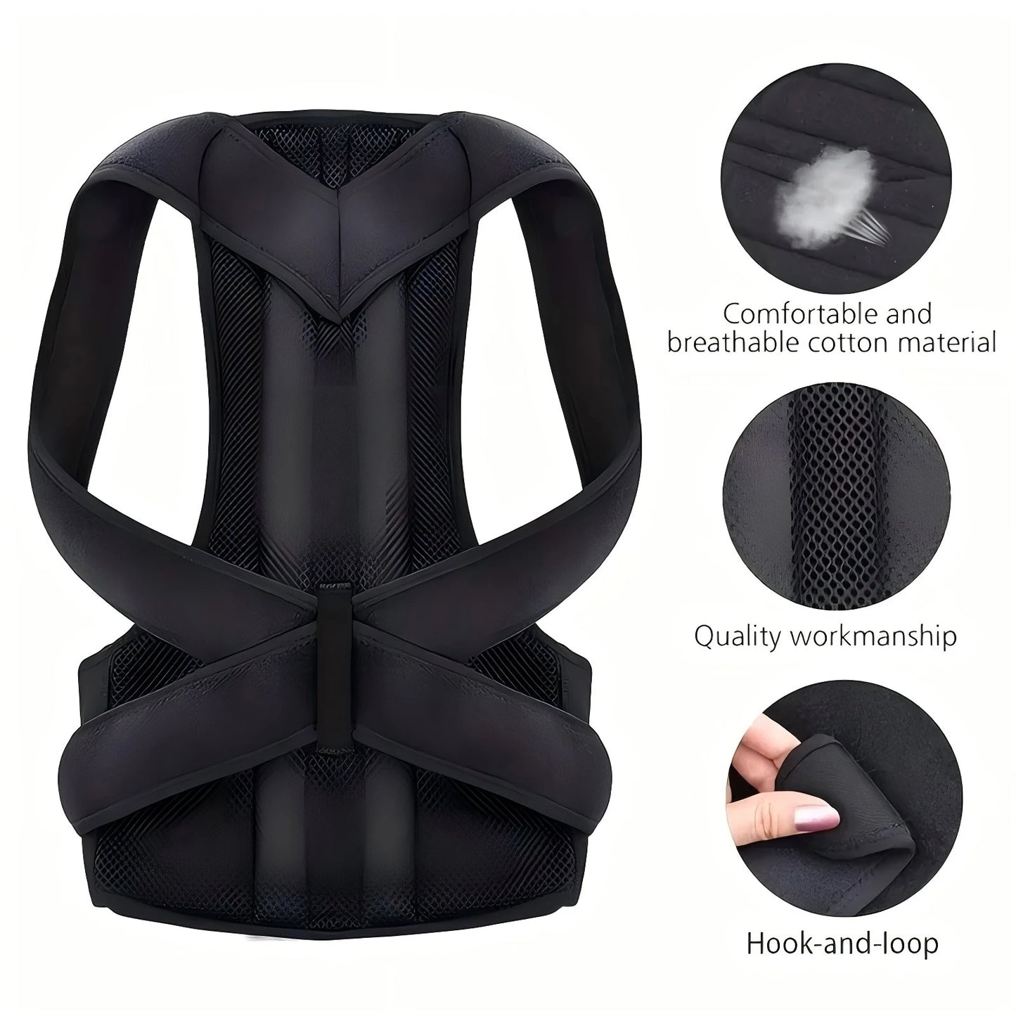 Back Brace Posture Corrector for Men & Women – Adjustable Lumbar & Shoulder Support Belt for Scoliosis Relief