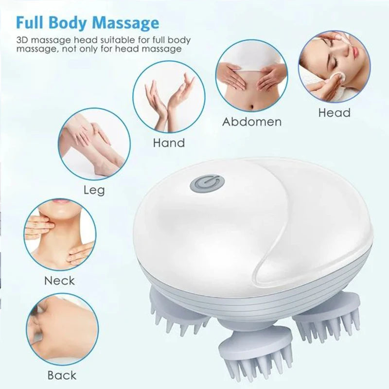 Electric Deep Scalp Massager – Portable, Washable Head Cleaning Tool for Humans & Pets