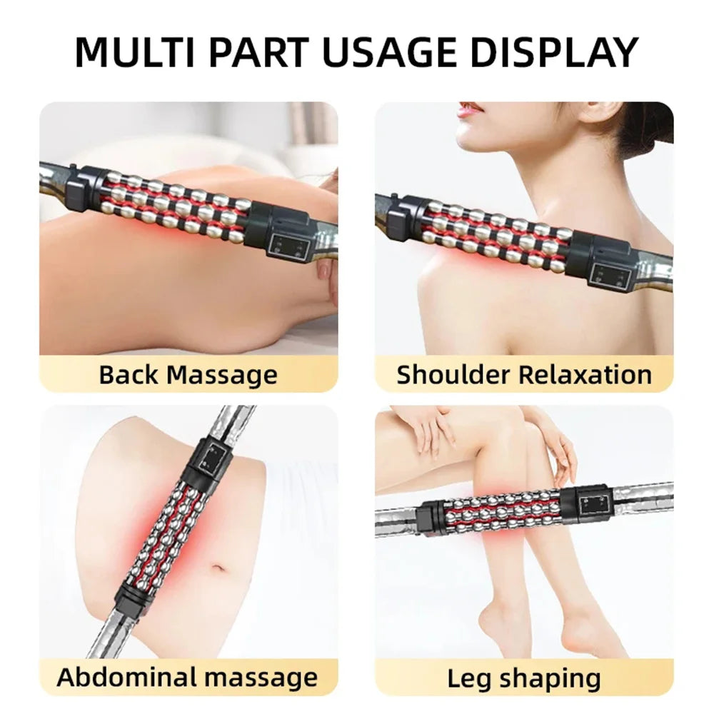 Heated Massage Roller with Red Light – Electric Rotating Massager for Weight Loss, Muscle Relief & Anti-Cellulite
