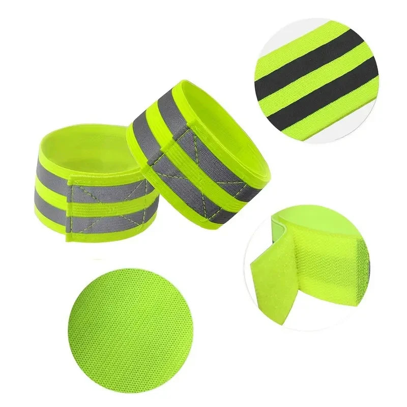 Reflective Safety Bands for Wrist, Arm, Ankle, Leg – High Visibility Straps for Night Running, Walking & Cycling