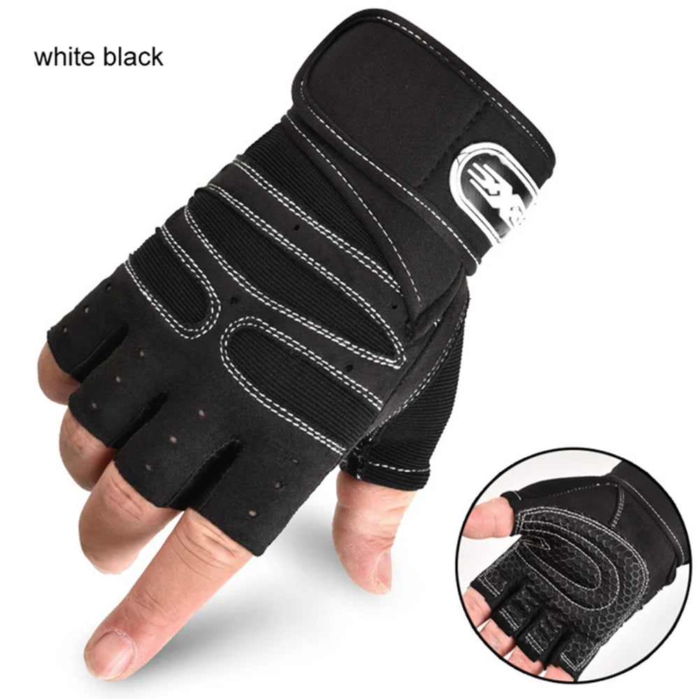 Half Finger Workout Gloves for Men & Women with Wrist Wrap – Gym, Weightlifting, Cycling, Training & Motorcycle Sports