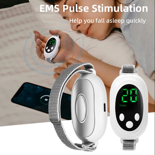 Microcurrent EMS Sleep Aid Device – Palm Pulse Massager for Insomnia, Stress & Anxiety Relief