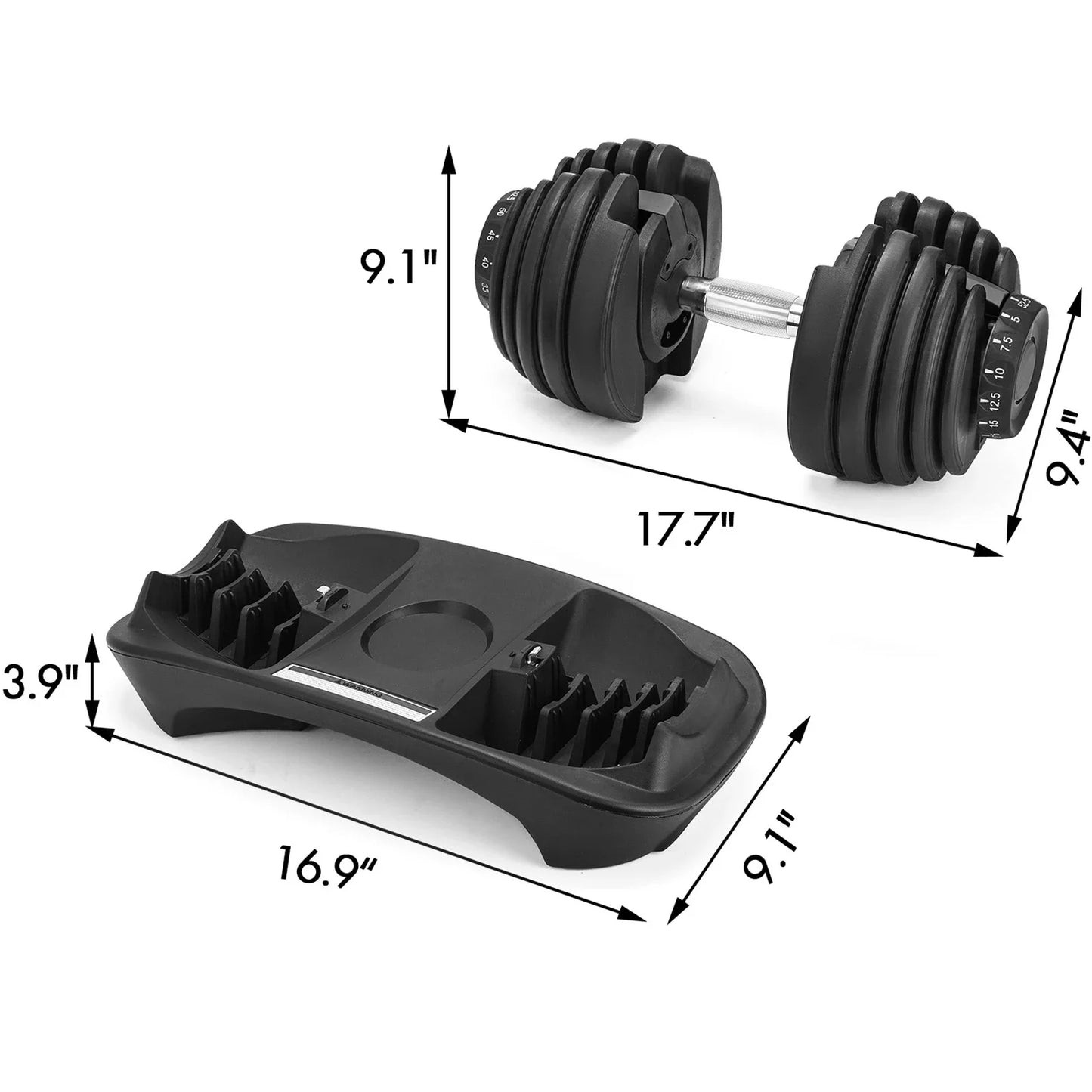 24KG Adjustable Dumbbell Set – Home Workout Fitness Equipment with Anti-Slip Handle for Full Body Training & Muscle Building