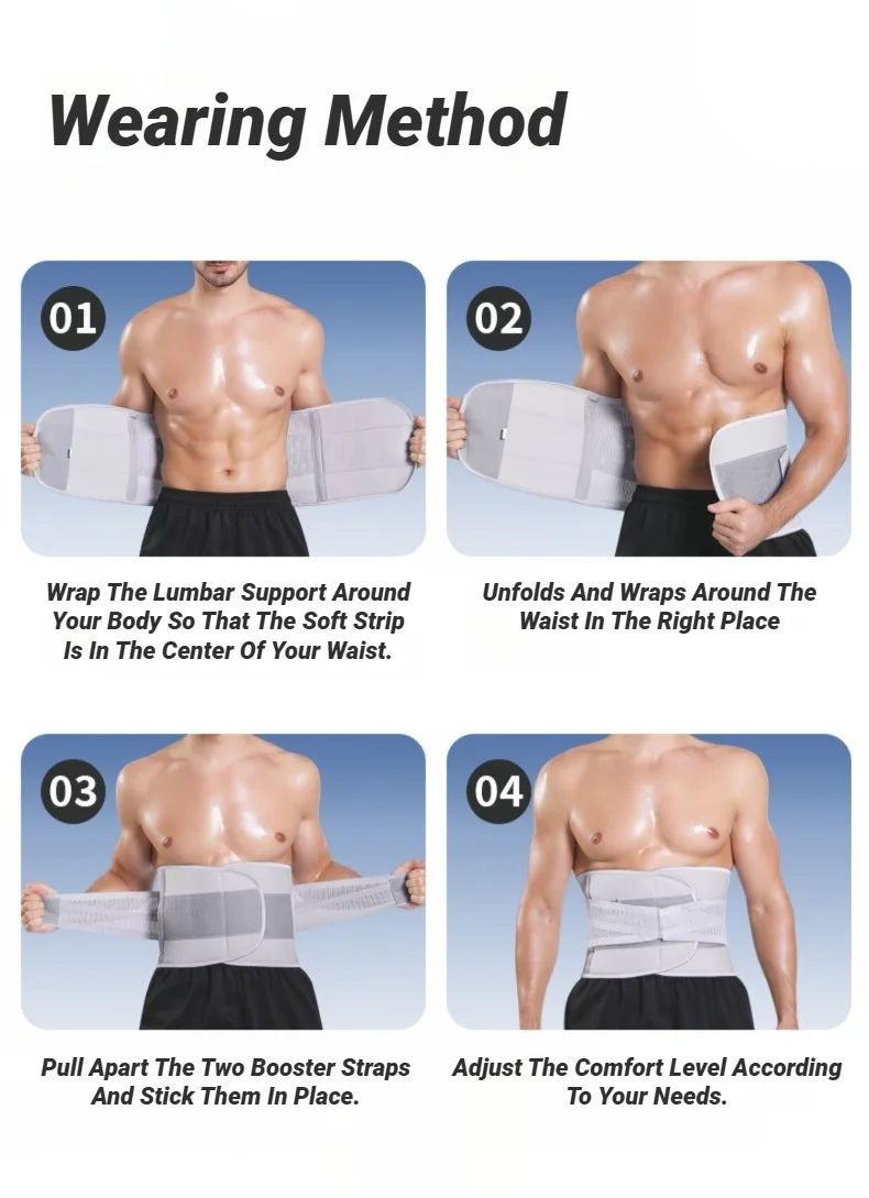 Adjustable Back Support Belt – Lumbar Brace for Lower Back Pain Relief, Spine Support, Fitness Waist Trainer for Men & Women