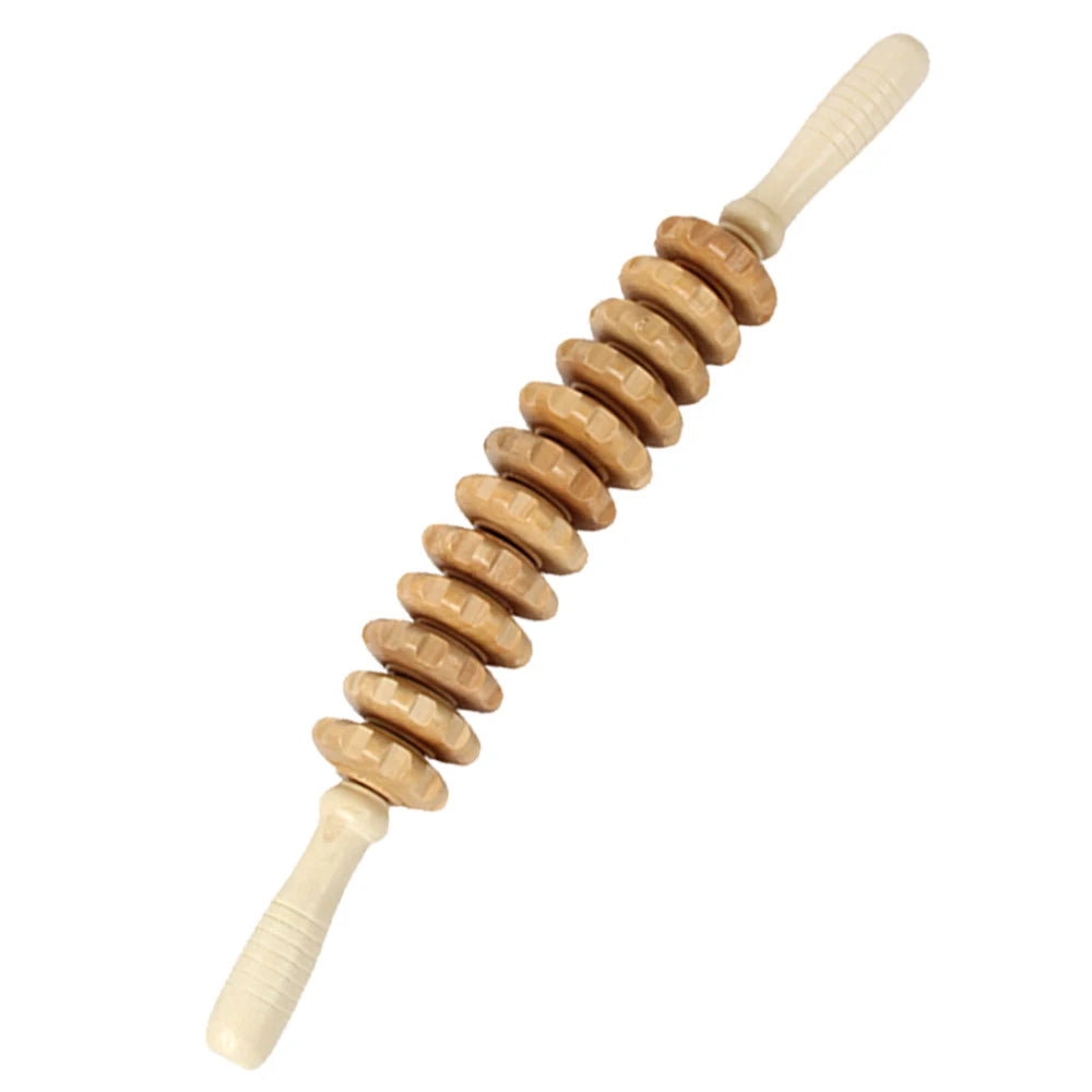 Curved Wooden Massage Roller – Anti-Cellulite Body Shaping & Lymphatic Drainage Tool