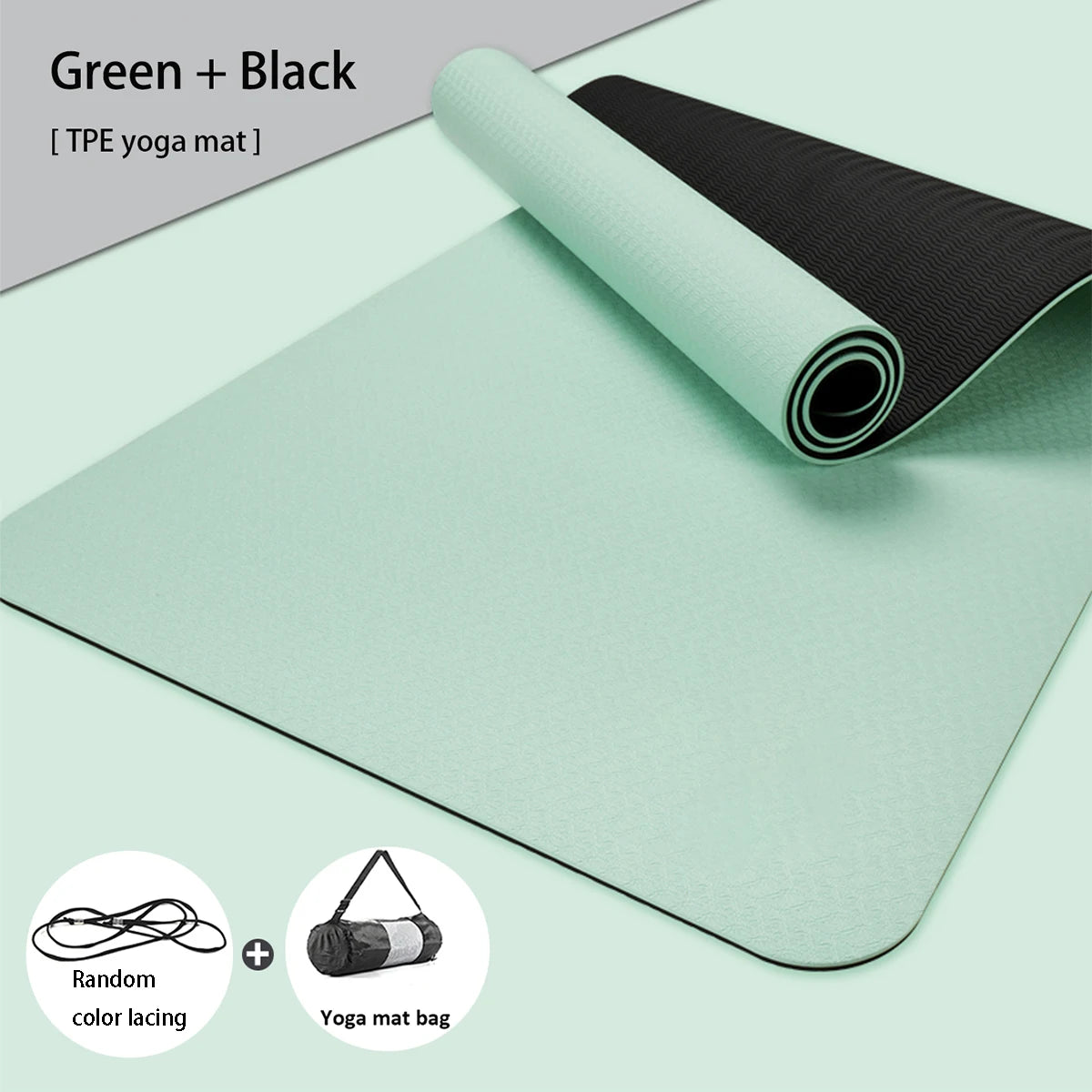 Eco-Friendly TPE Yoga Mat – Non-Slip, Double-Sided Exercise Mat with Strap for Yoga, Pilates & Home Workouts