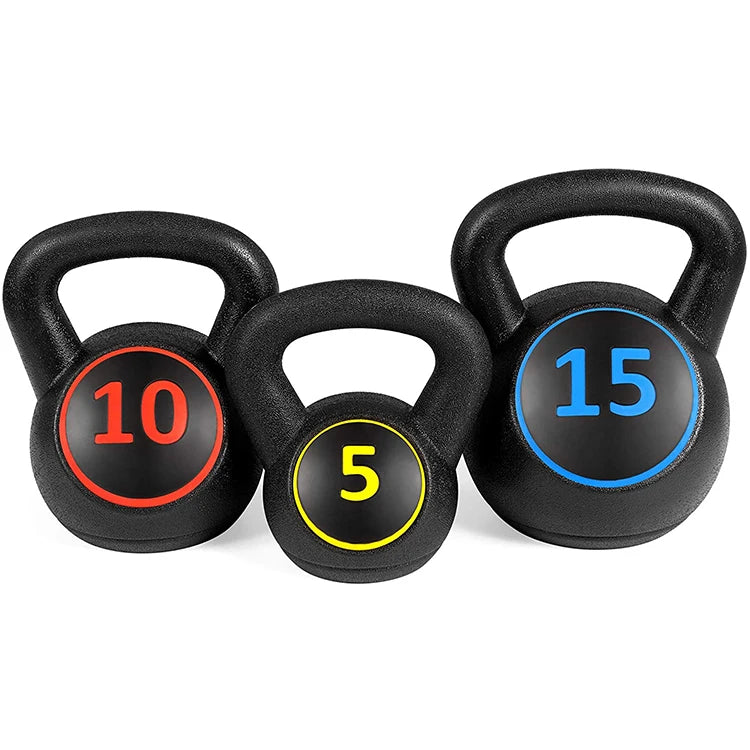 Adjustable 30 LB Cement Kettlebell Set with Stand – Home Gym Weightlifting Fitness Equipment for Strength Training