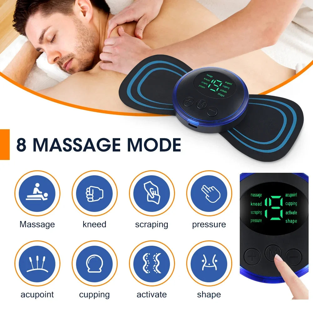 Electric EMS Neck Massager – Low Frequency Stimulator for Muscle Pain Relief, Back, Cervical, Calf, and Joint Therapy