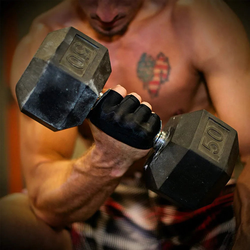 Half Finger Gym Gloves for Men & Women – Anti-Slip Silicone Workout Gloves for Weight Lifting, Pull-Ups & Hand Protection