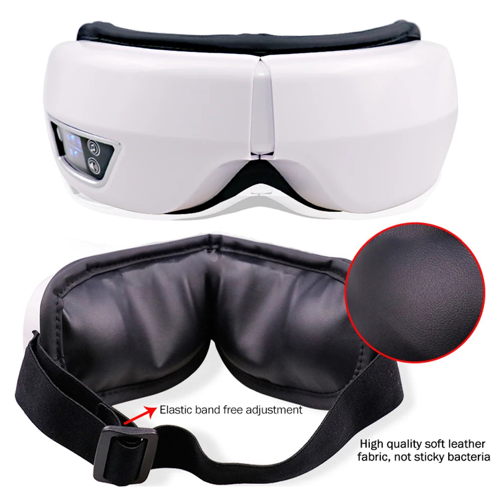 6D Smart Eye Massager – Vibration, Airbag Compression & Bluetooth Music for Fatigue Relief & Eye Relaxation