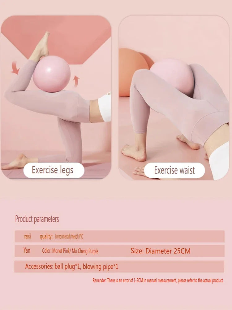25cm Mini Yoga & Pilates Ball for Women – Anti-Burst Fitness Ball for Legs, Hips, and Core Sculpting