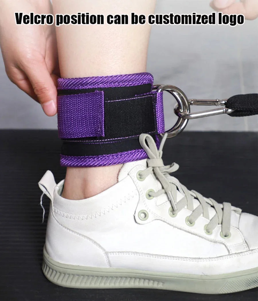 Adjustable Fitness Ankle Straps with D-Ring – Gym Leg Workout Cuffs for Cable Machines, Abductor & Glute Training