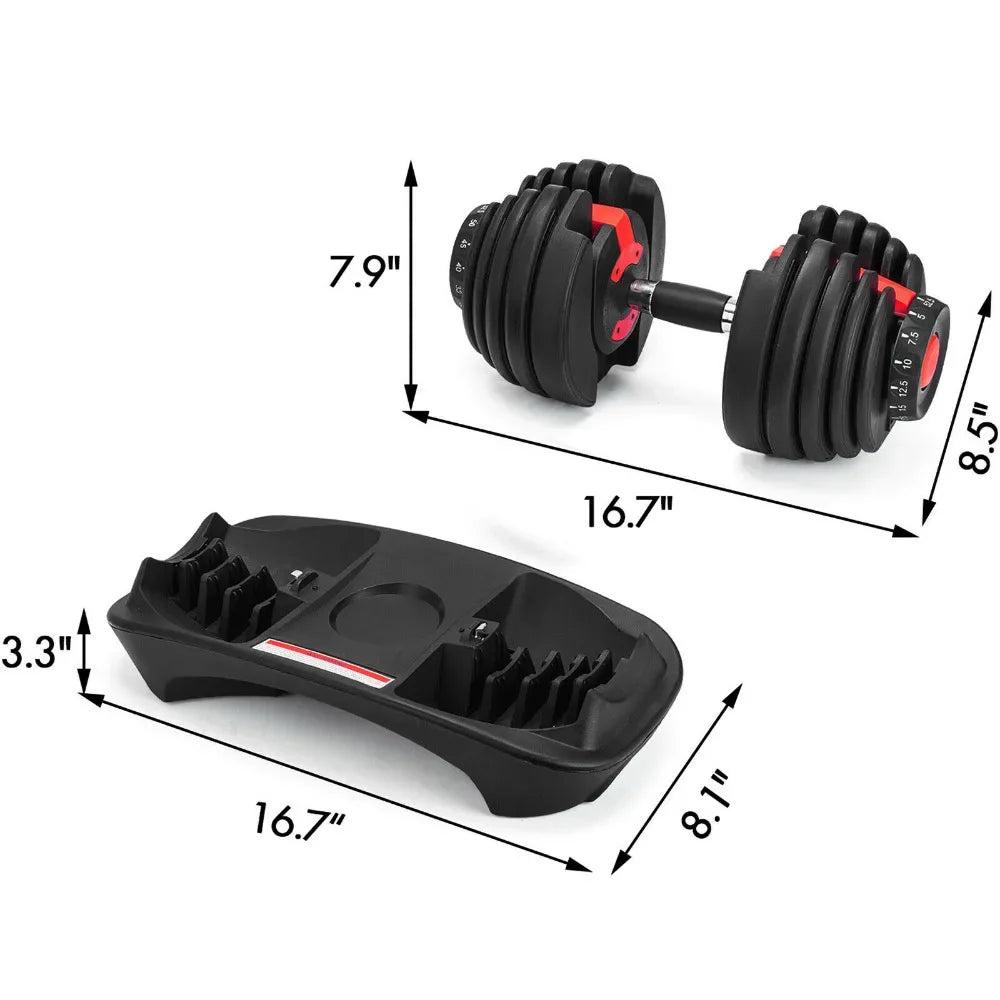 24KG Adjustable Dumbbell Set – Home Workout Fitness Equipment with Anti-Slip Handle for Full Body Training & Muscle Building