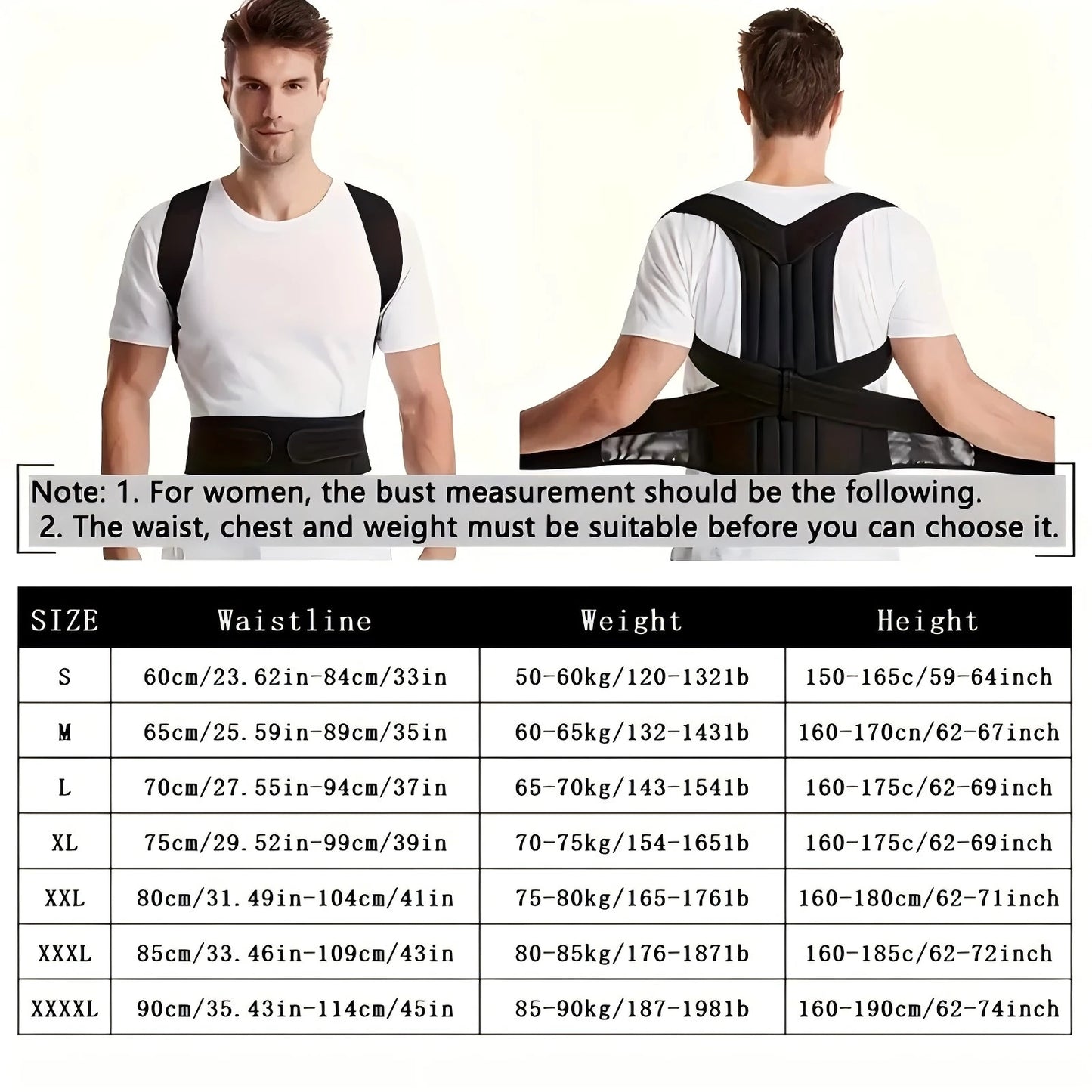 Back Brace Posture Corrector for Men & Women – Adjustable Lumbar & Shoulder Support Belt for Scoliosis Relief