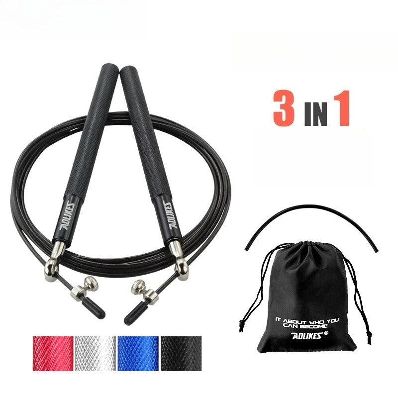 Steel Wire Weighted Speed Jump Rope – High-Speed Bearing Fitness Rope for Adults & Competition Training