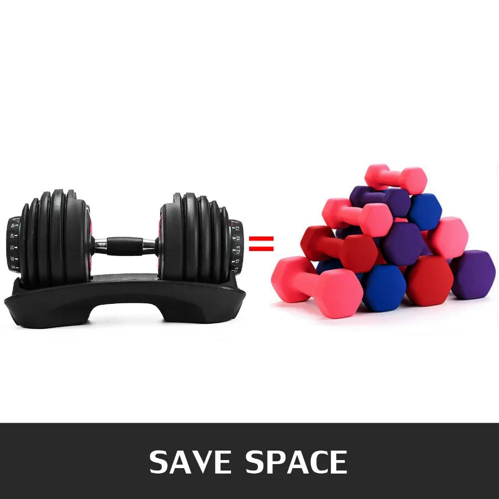 24KG Adjustable Dumbbell Set – Home Workout Fitness Equipment with Anti-Slip Handle for Full Body Training & Muscle Building
