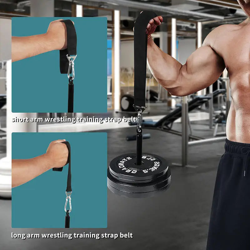 Arm Wrestling Training Strap – Forearm Strengthener with Handle for Cable Machines & Free Weight Power Training