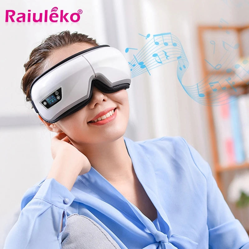 6D Smart Eye Massager – Vibration, Airbag Compression & Bluetooth Music for Fatigue Relief & Eye Relaxation