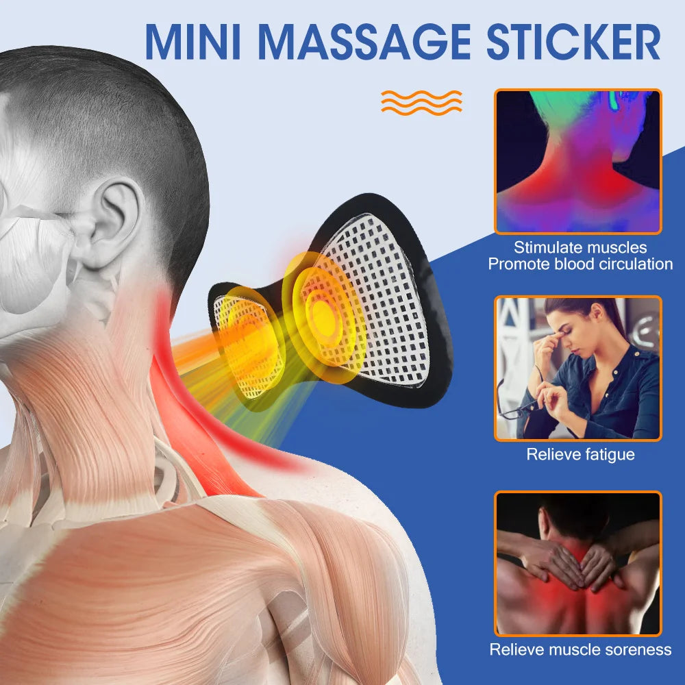 Electric EMS Neck Massager – Low Frequency Stimulator for Muscle Pain Relief, Back, Cervical, Calf, and Joint Therapy