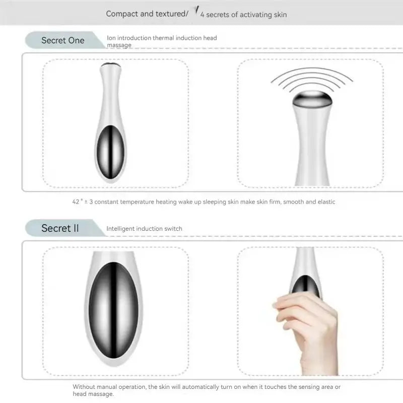 Electric Eye Massager for Fine Lines & Puffiness – Home Beauty Instrument for Eye Care, Anti-Aging, Skin Firming
