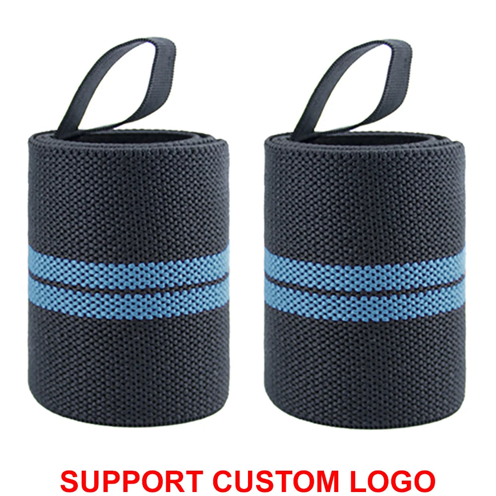 Wrist Support Wraps – 1 Pair Extra Strength Weight Lifting Brace Straps for Gym & Fitness Training with Custom Logo Option