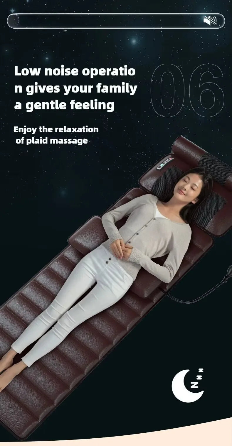 Electric Full Body Massage Mattress with Heat, Airbags, Kneading & Vibration for Full Relaxation