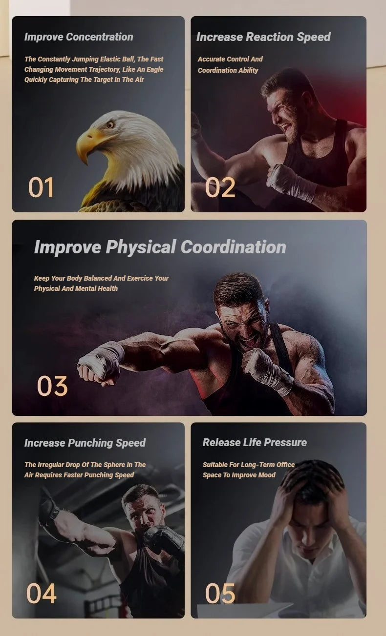 MMA Boxing Speed Ball – Head-Mounted PU Reaction Ball for Hand-Eye Coordination, Muay Thai & Fitness Training