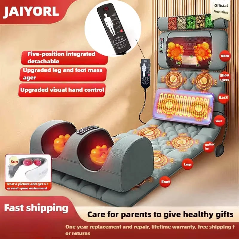 Electric Full Body Massage Mattress with Heat, Airbags, Kneading & Vibration for Full Relaxation