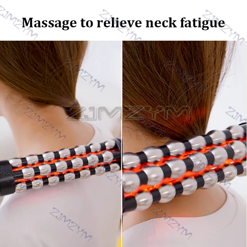 Red Light Heated Massage Roller | 360° Rotating Inner Ball Massager for Cellulite & Muscle Relief