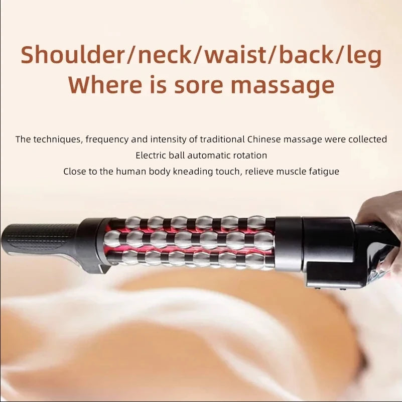 Heated Massage Roller with Red Light – Electric Rotating Massager for Weight Loss, Muscle Relief & Anti-Cellulite