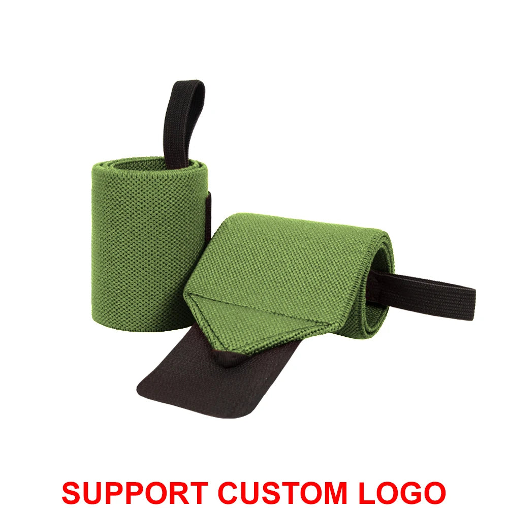 Wrist Support Wraps – 1 Pair Extra Strength Weight Lifting Brace Straps for Gym & Fitness Training with Custom Logo Option