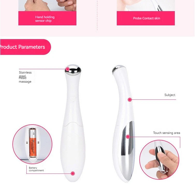 Electric Eye Massager for Fine Lines & Puffiness – Home Beauty Instrument for Eye Care, Anti-Aging, Skin Firming
