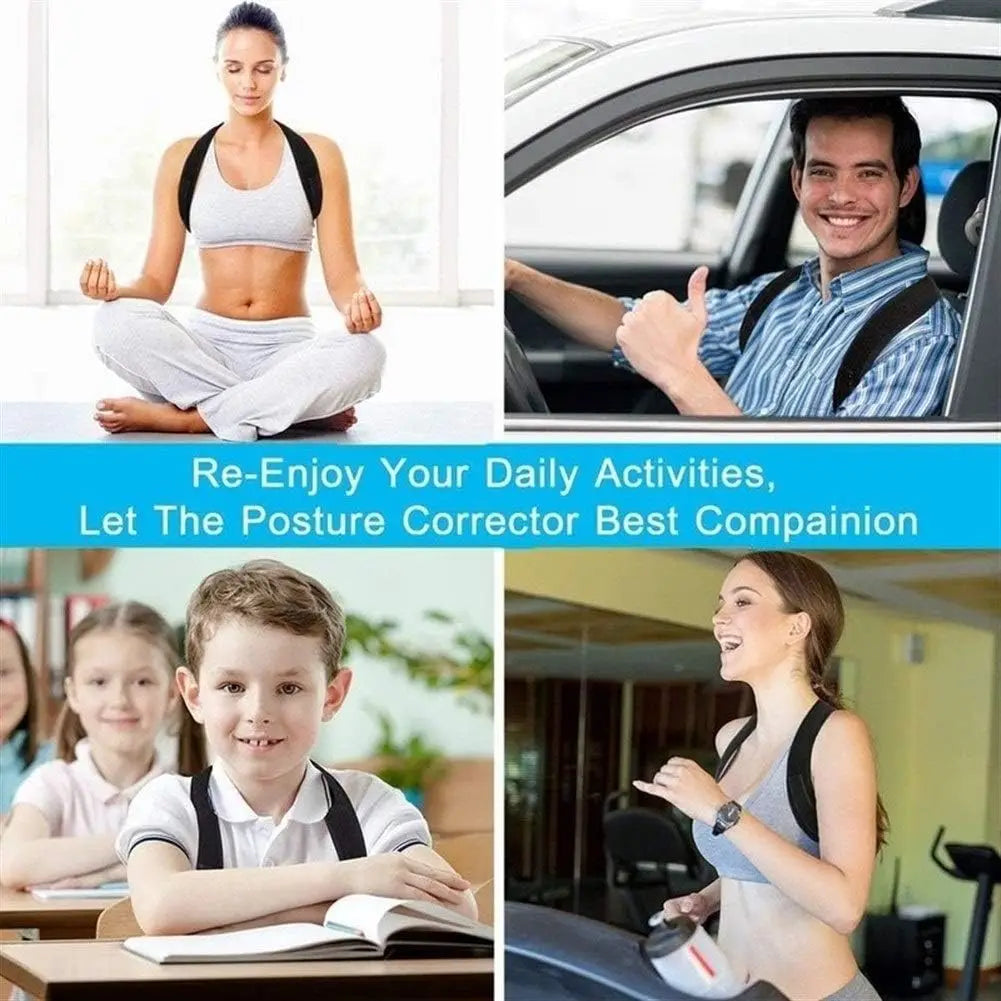 Adjustable Back & Shoulder Posture Corrector – Spine Alignment Brace for Upper Back, Neck & Clavicle Support at Home or Office