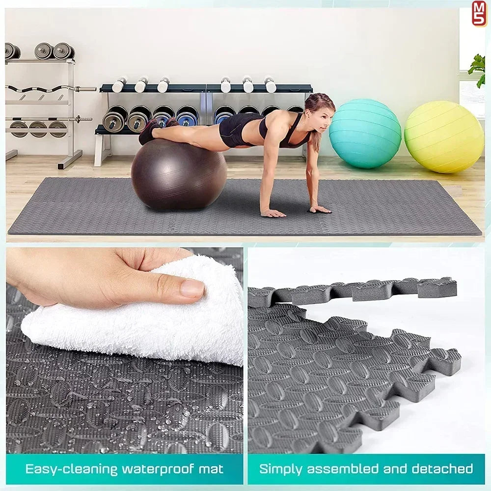 EVA Foam Massage Puzzle Mat – Interlocking Non-Slip Gym Floor Tiles for Home Workout & Acupressure Relief