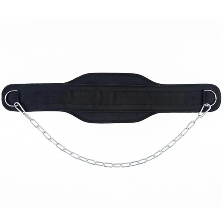 Weight Lifting Dip Belt with Chain - Neoprene Gym Back Support for Pull-Ups, Fitness & Strength Training