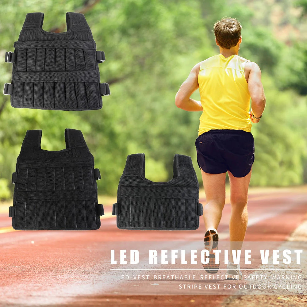 Adjustable Weight Training Vest (3kg–35kg) – Empty Fitness Jacket for Running, Workout & Strength Training